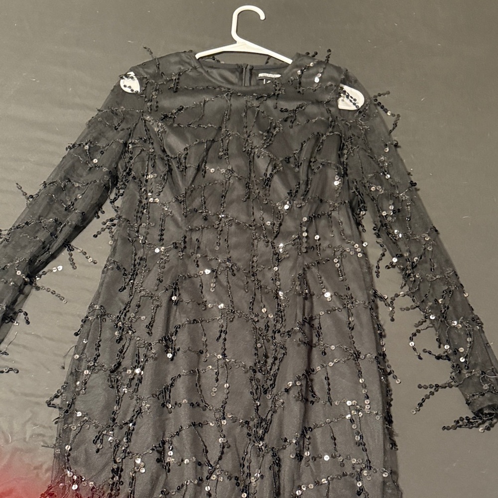 PrettyLittleThing Black Sequin Mini Dress